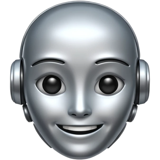 ai robot emoji, futuristic, smiling emoji