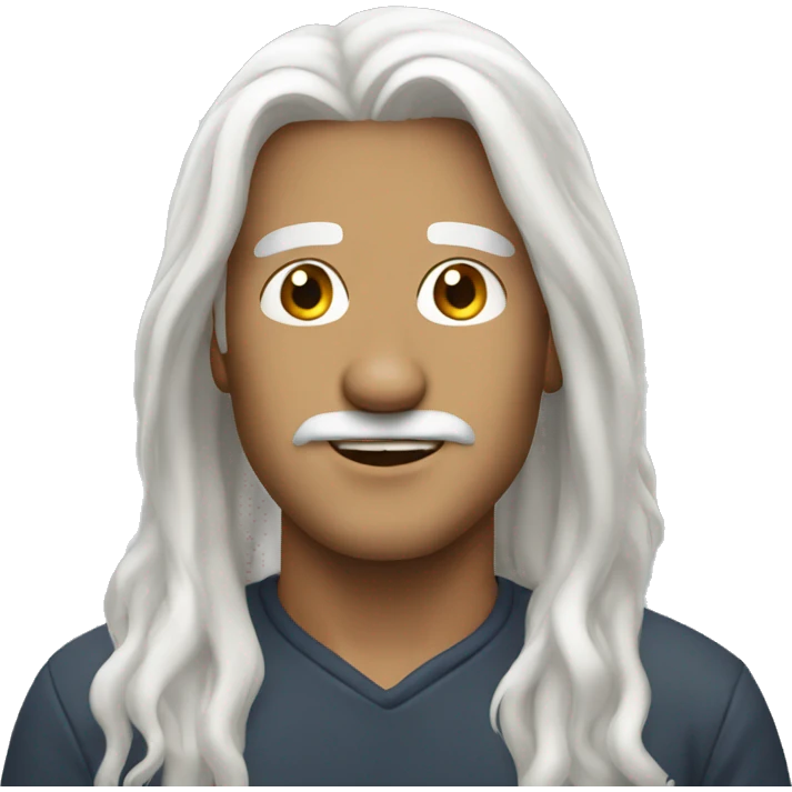 guy with long white hair emoji