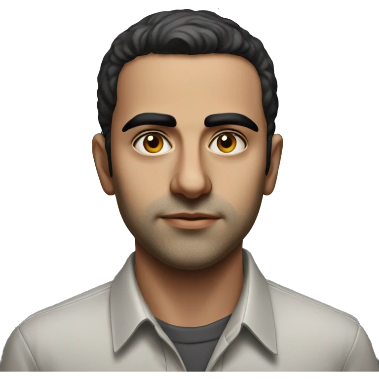 guy 20 years old iranian in 1970 photorealistic serious emoji