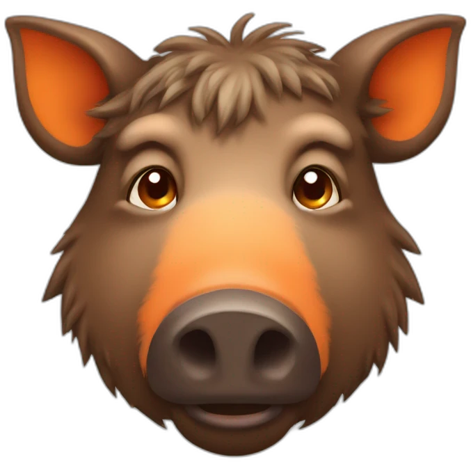 brown boar with orange cheeks emoji