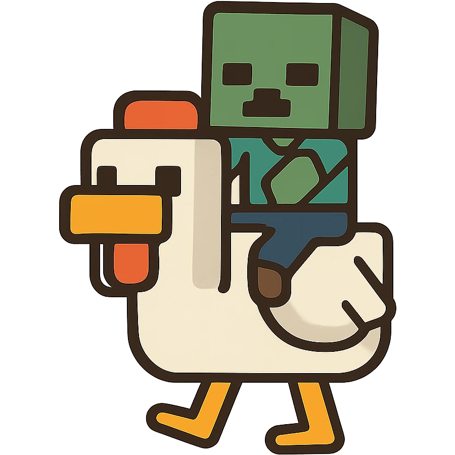 flat toon style chicken jockey emoji