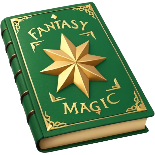 fantasy magic green book low poly emoji