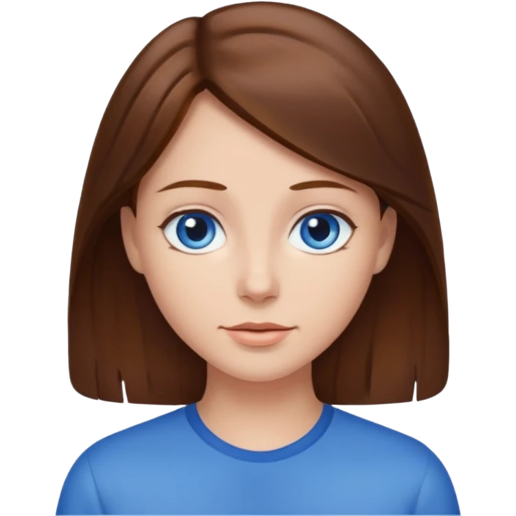 Brown hair and blue eyes emoji