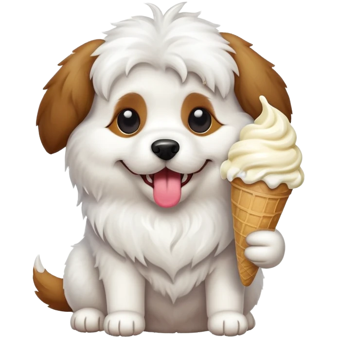 dog eat ice cream emoji