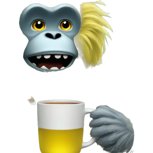 yellow yeti drinks tea emoji