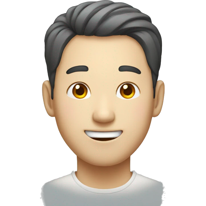 Smiling Korean Man have a open-eyed emoji