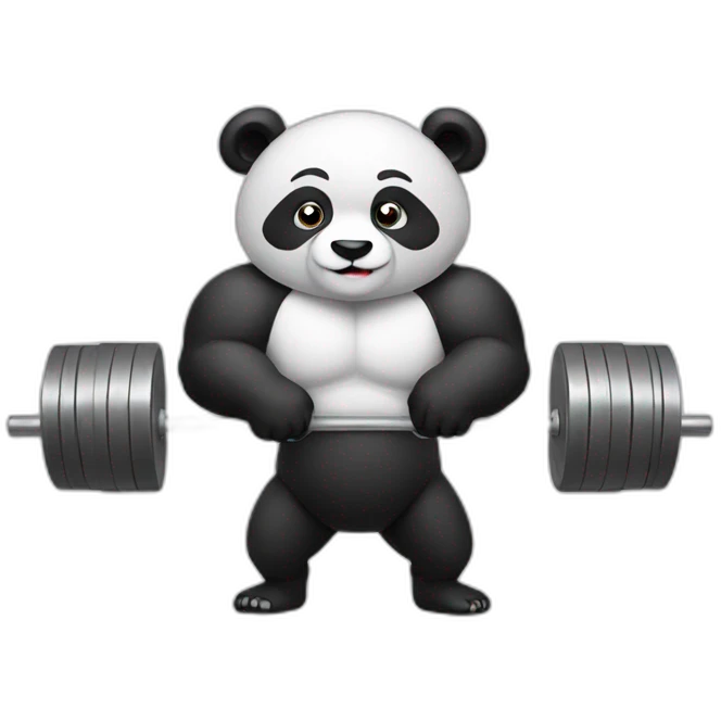 Panda who do weightlifting  emoji