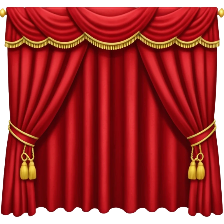 Simple, opened red curtains with black background  emoji