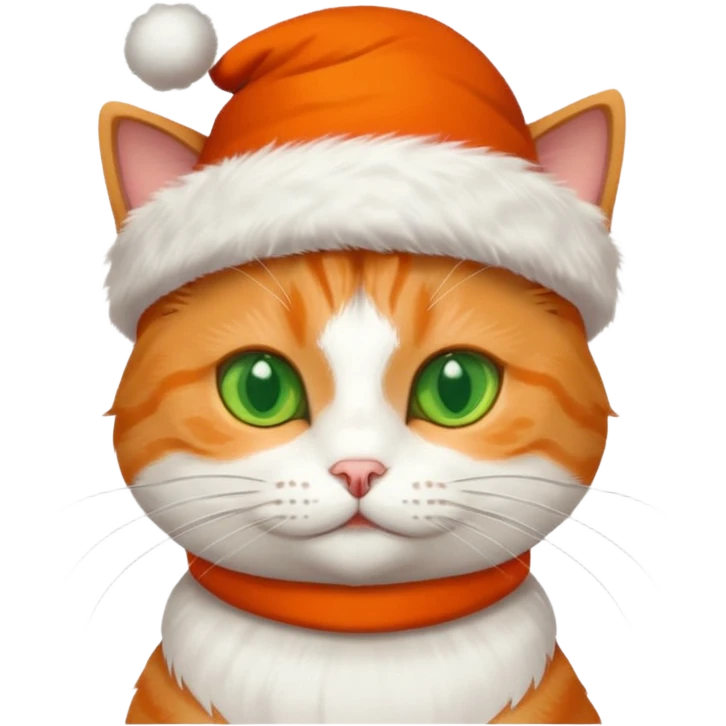 Un gato con gorro navideño emoji
