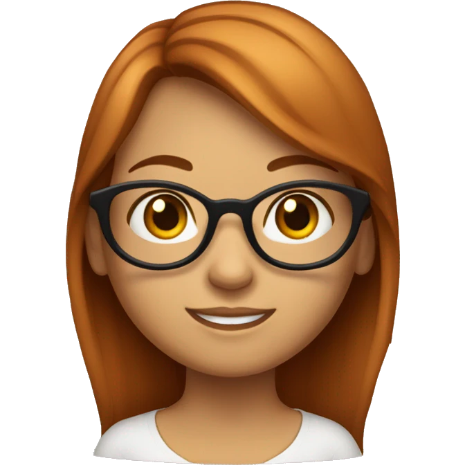 Menina branca ruiva com óculos  emoji