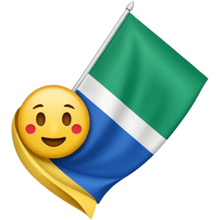 Цыганский флаг зеленый и синий с колесом emoji