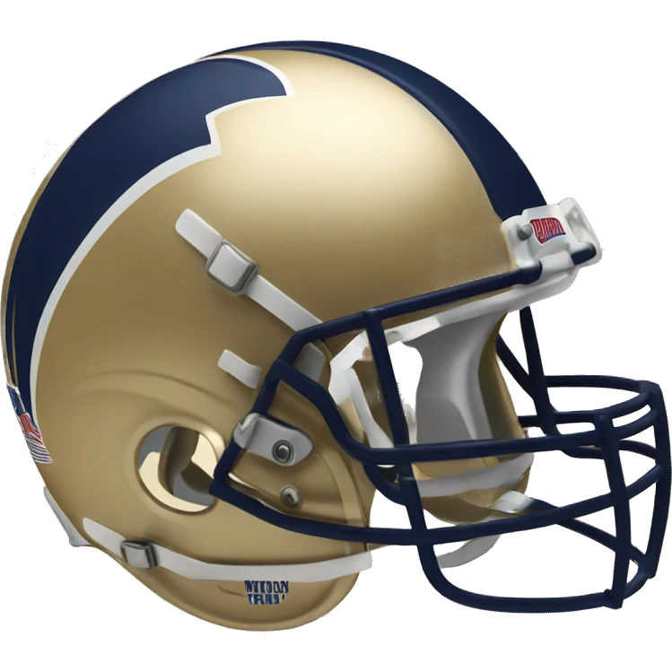 vegas gold football helmet with navy Rocket logo emoji