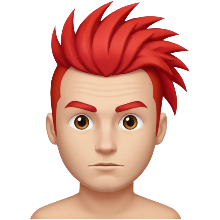 Mec avec une crête rouge emoji