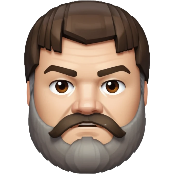 Jack black as steve from minecraft with a big white beard  emoji
