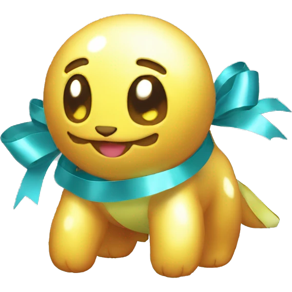Shiny colorful Fakemon with ribbons emoji