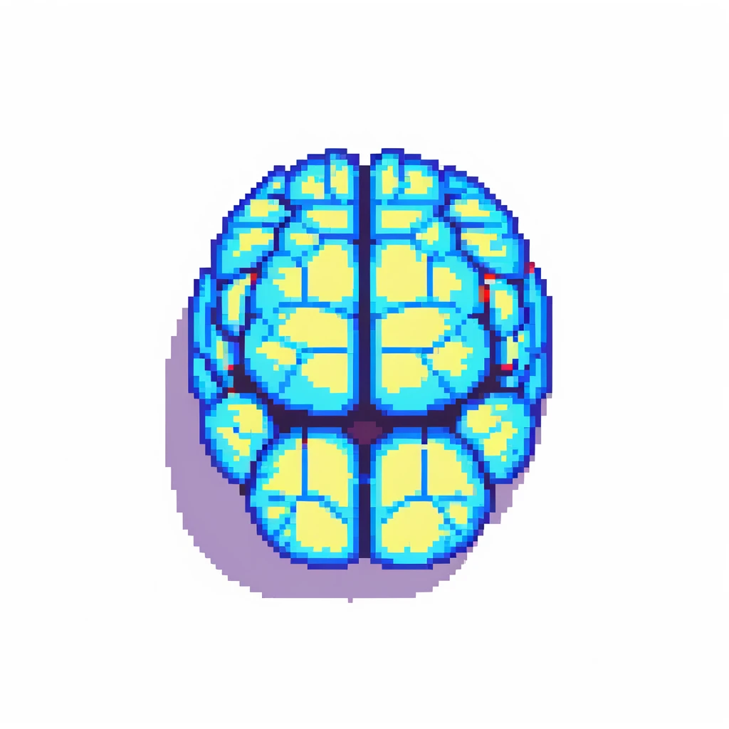 round superhuman brain icon, glowing brain with enhanced intelligence emoji