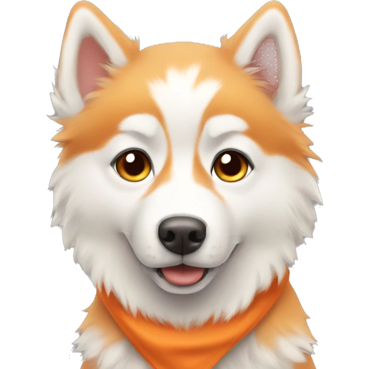 Cute orange fluffy husky  emoji