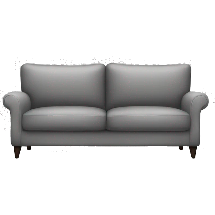 Gray couch with good legs and fall throw pillows emoji