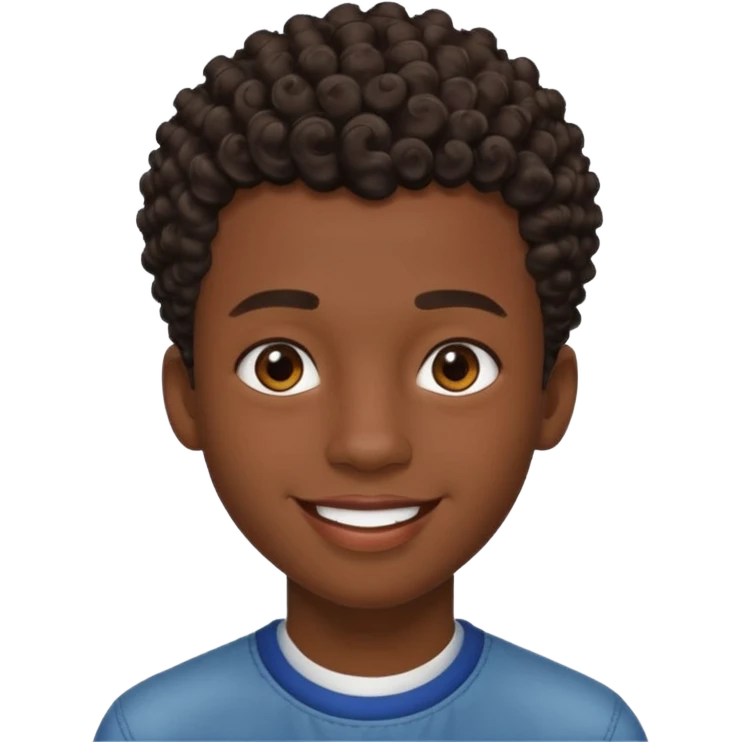 Une homme de 17 ans il a la peau noir foncé , des lèvres pulpeuses  . Il a un taper bouclé  mais que au dessus car les cheveux ont un taper et des contours  emoji