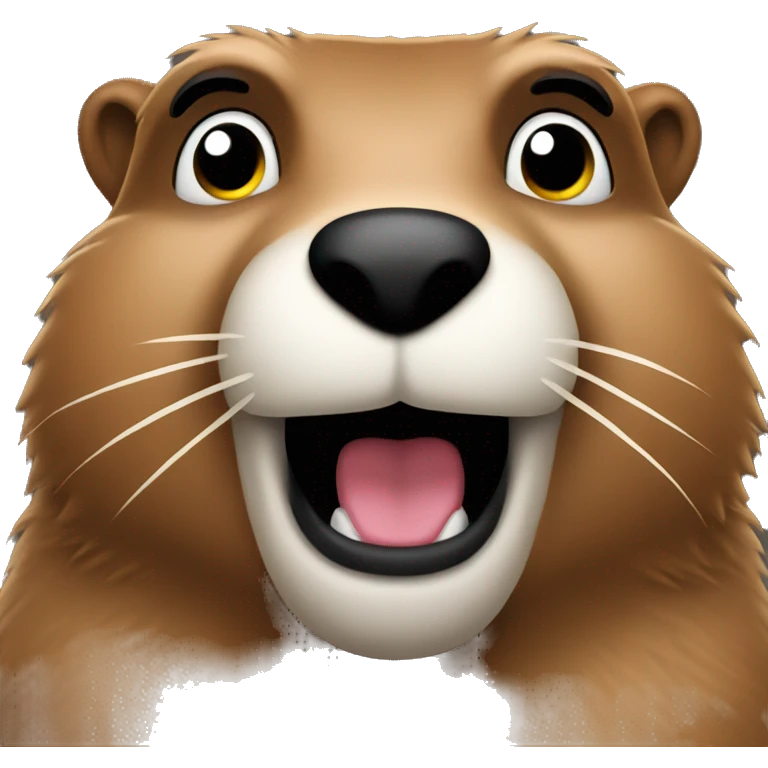 Groundhog wearing top hot emoji