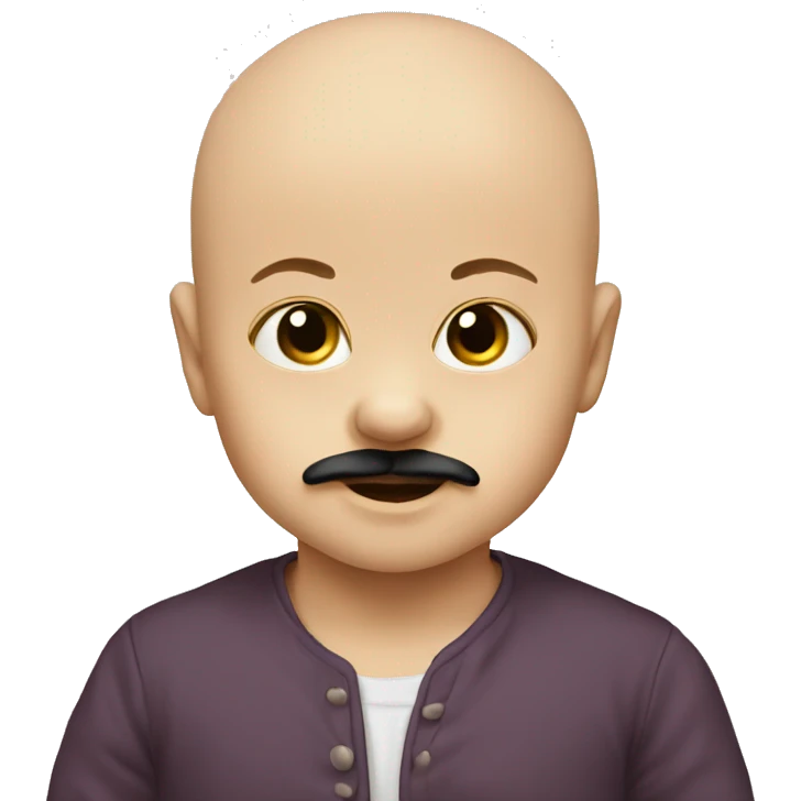 bald baby with mustashe emoji