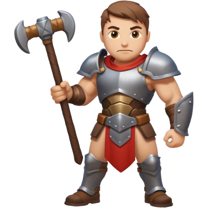 An emoji representing the "ironman challenge" for an Albion Online mmorpg character who crafts everything themselves the hard way, and does not buy or sell items in-game. Think of ironman marathons as a guiding principle. emoji