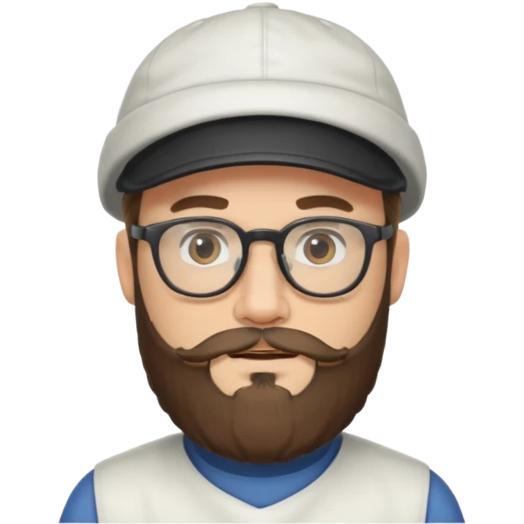 male full beard glasses and cap emoji