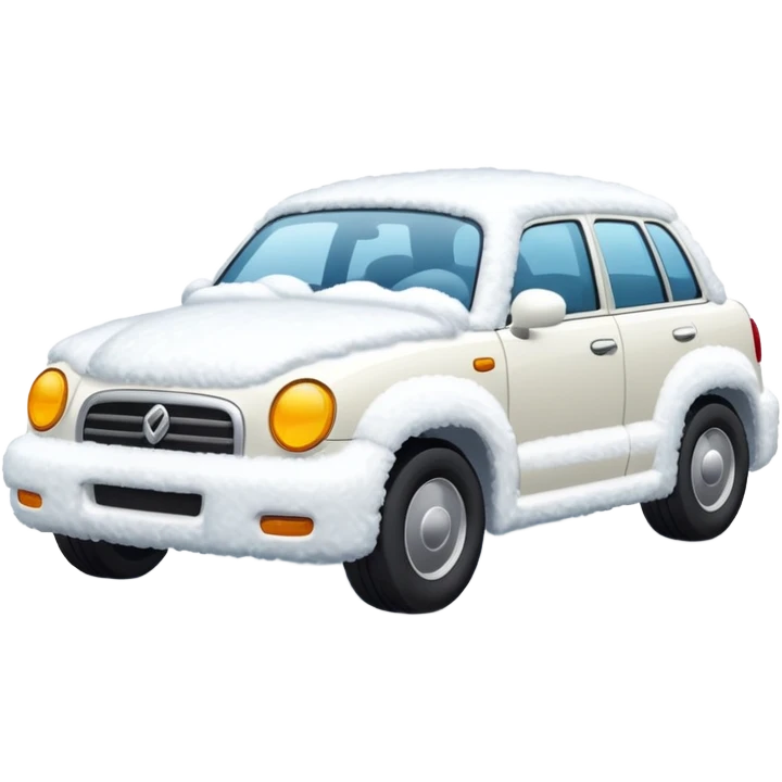 car covered in more snow emoji