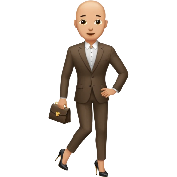 Bald man wearing high heels emoji