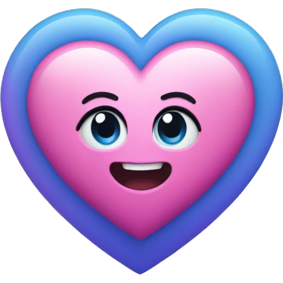 Heart with pink purple and blue colours emoji
