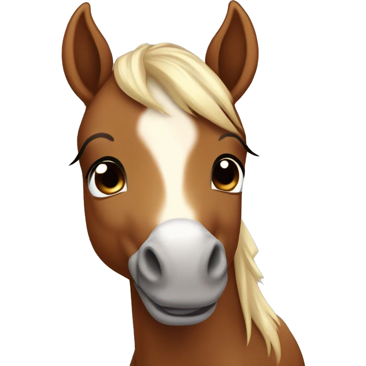 cute brown baby horse with light colored muzzle emoji