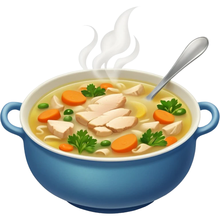 Plato de caldo de pollo  emoji
