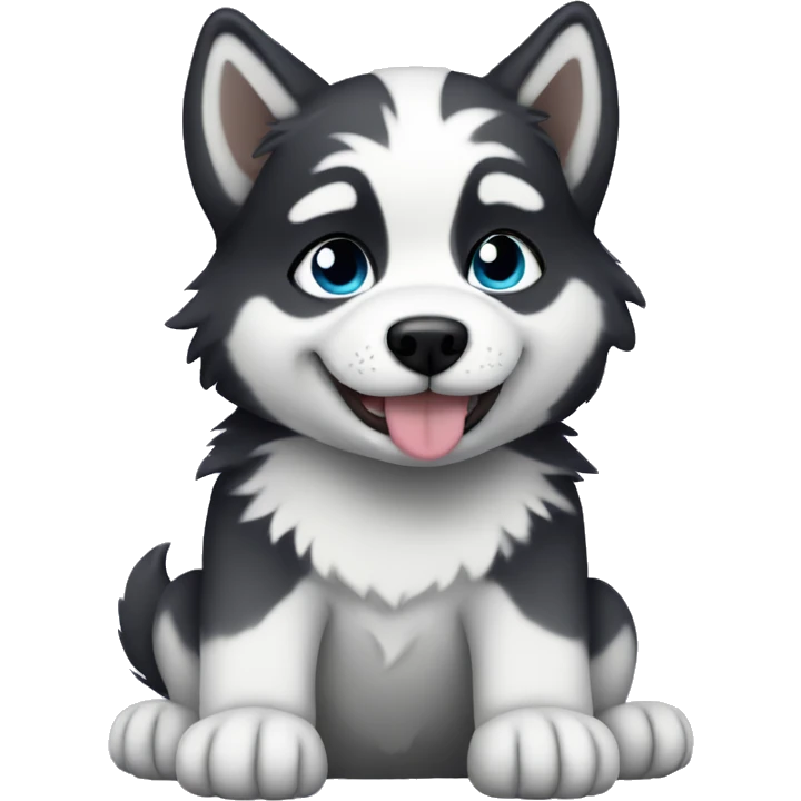 Husky puppy with emo hair emoji