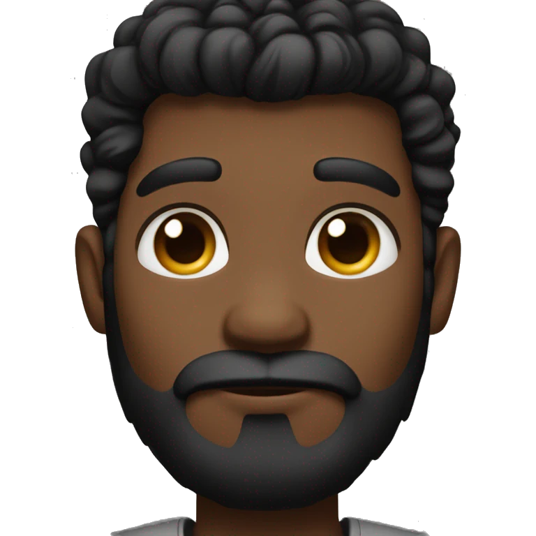 black very hair, big eyes, handsome, little beard emoji