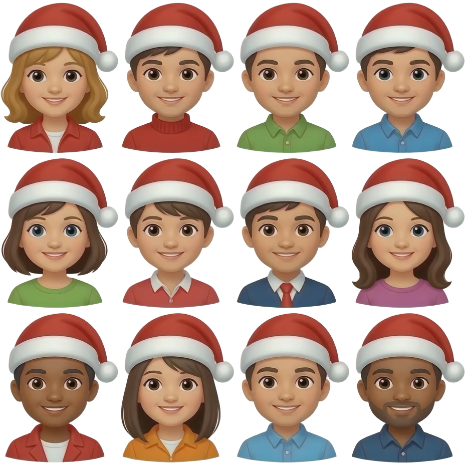 human people wearing Santa Hats emoji