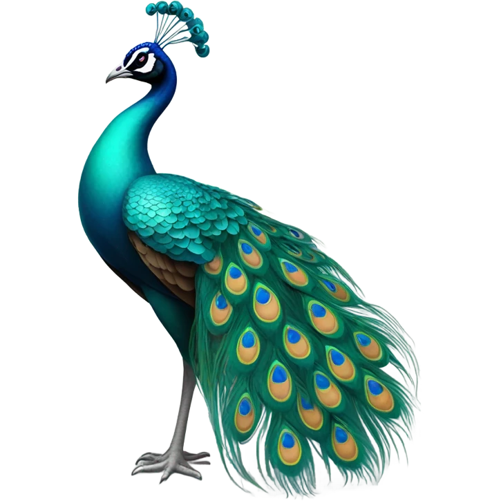 teal peacock emoji