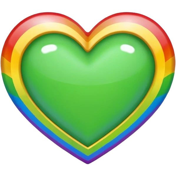 green heart with a rainbow border emoji