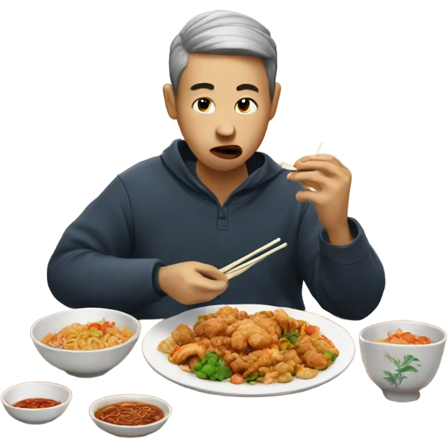 person eating chinese food  emoji