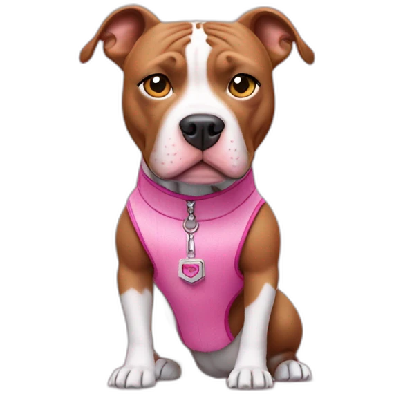 pitbull in a barbie outfit emoji