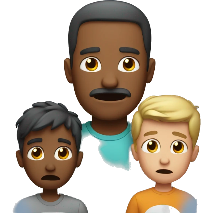 Dad frustrated with three boys emoji