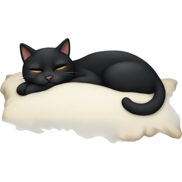 Black cat sleep emoji