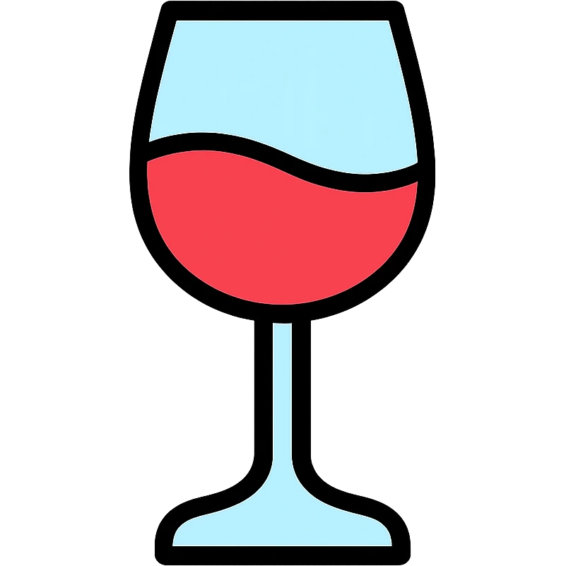 A wine glass with a stem, elegant and simple emoji