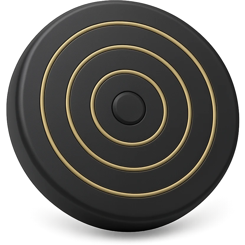 3D black style target with concentric rings emoji