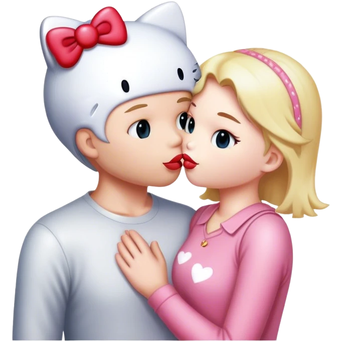 hello kitty kissing her bf emoji