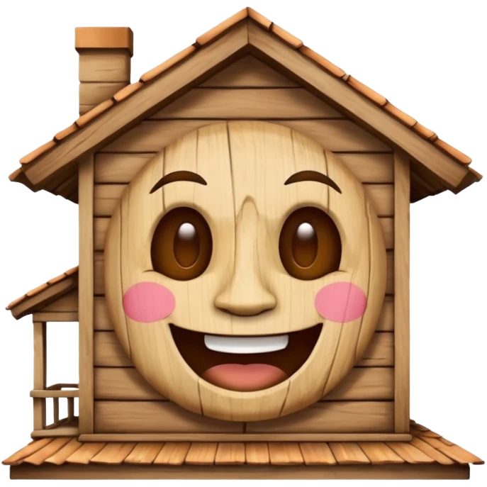 physical home with roof shaped face mascot on neck  emoji