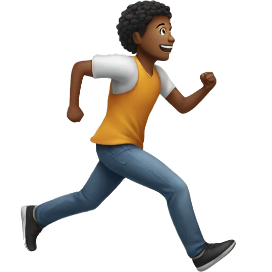 Person running away from butterfly emoji
