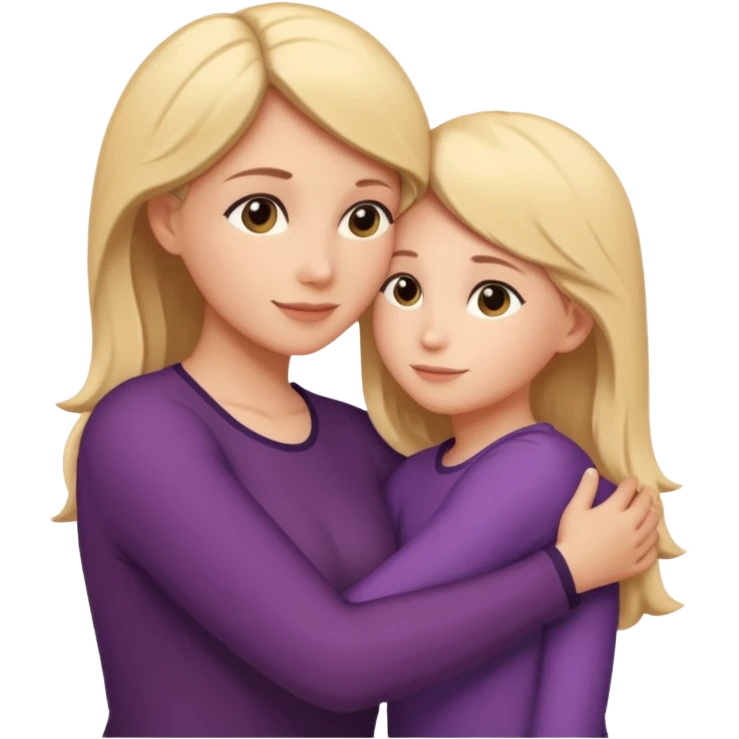 Silueta de Abrazo de apoyo de madre e hija emoji