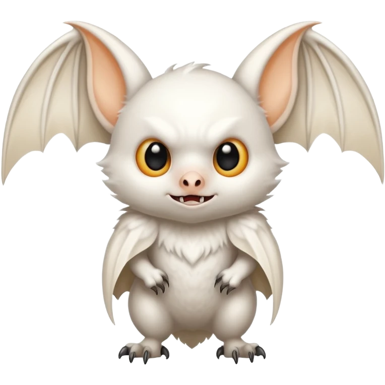 White bat with large pointed wings emoji