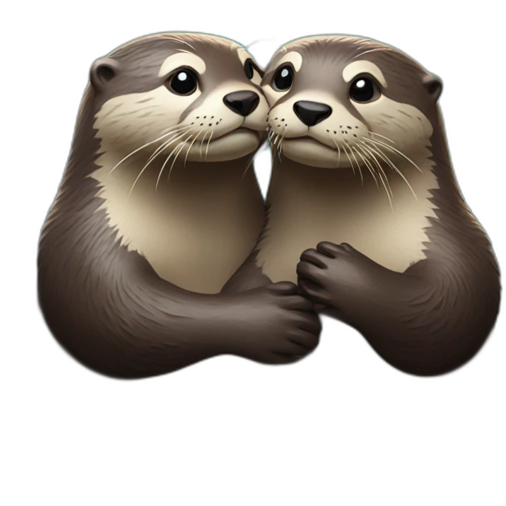 two otters loving each other emoji