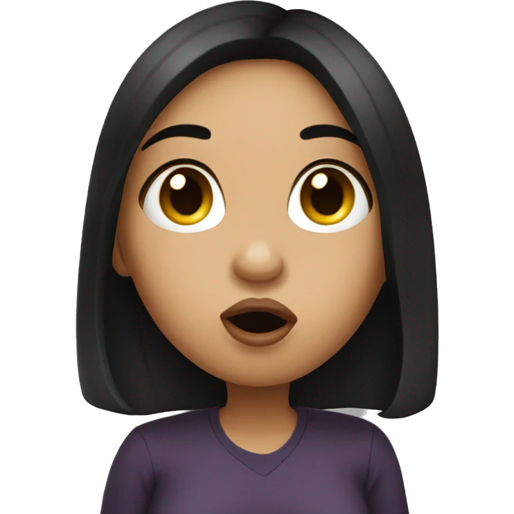Dark hair girl blowing kiss emoji